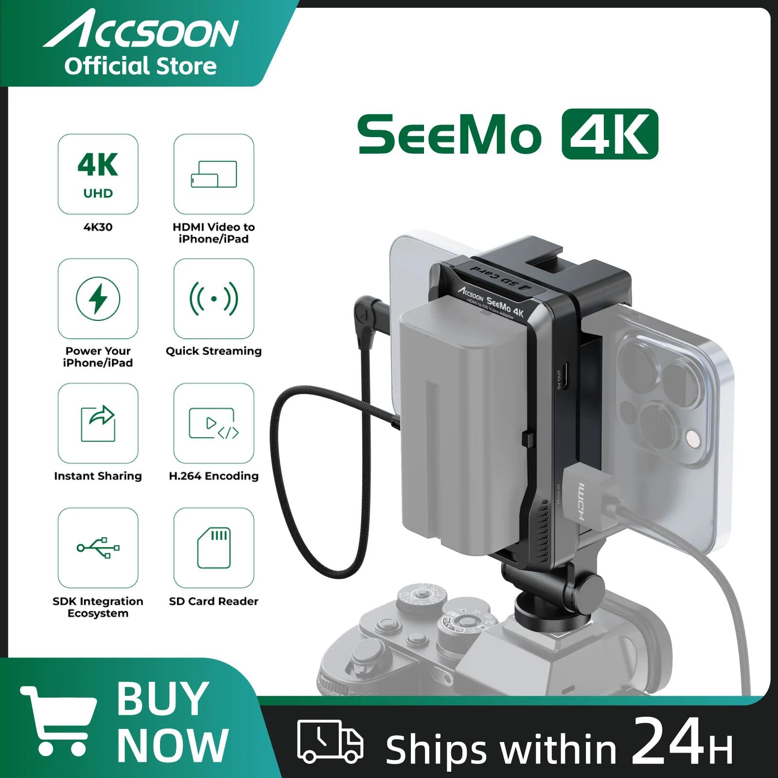 Accsoon Seemo 4K SD ī ,  е , H.264 ȭ  , ̺ Ʈ ĸó, HDMI-IOS 